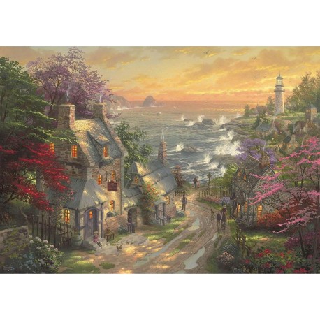 Schmidt Puzzle 3000 pièces : Hameau du phare, Thomas Kinkade