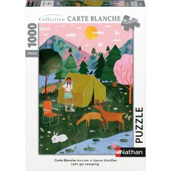 RAVENSBURGER Puzzle Nathan 1000 pièces Let's go camping, Laura Lhuillier / Carte blanche