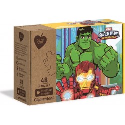 CLEMENTONI Ensemble de 3 puzzles 48 pièces Marvel