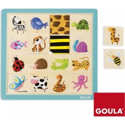 Goula Puzzle en bois 16 pièces : les animaux et leurs couleurs