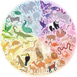 RAVENSBURGER Puzzle Rond 500 pièces : Circle Of Colors : Animaux