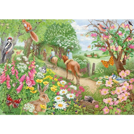 Puzzle 1000 pièces : Randonnée à cheval l'après-midi