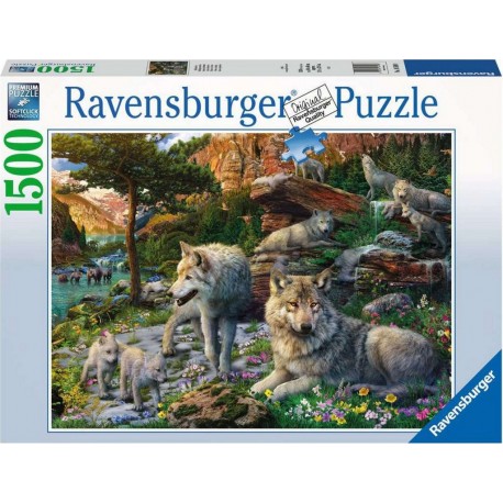 RAVENSBURGER Puzzle 1500 p Loups au printemps