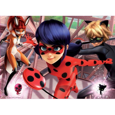 EDUCA Puzzle 100 pièces en bois : Miraculous Ladybug