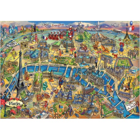 EDUCA Puzzle 500 pièces : Plan de Paris