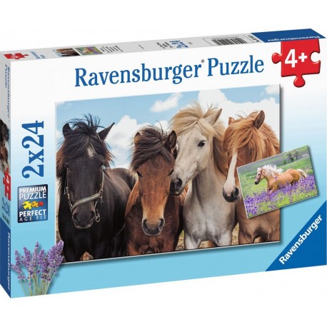 RAVENSBURGER Puzzles 2x24 pièces L'amour des chevaux