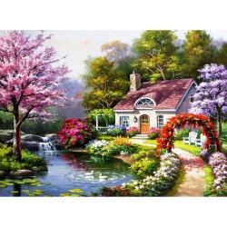 PERRE / ANATOLIAN Puzzle 1500 pièces : Cottage fleuri au printemps