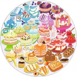 RAVENSBURGER Puzzle Rond 500 pièces : Circle Of Colors : Desserts