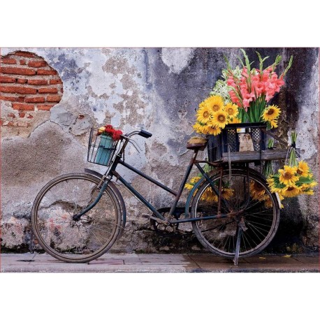 EDUCA Puzzle 500 pièces : Bicyclette avec des fleurs