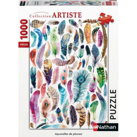 Nathan Puzzle n 1000 p aquarelles de plumes