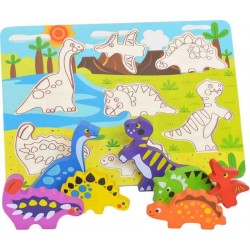 TOOKY TOY Jouet bébé Chunky puzzle en bois, Dinosaures Tooky Toy