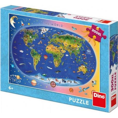 DINO Puzzle 300 pièces : Carte du monde