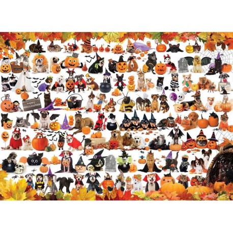 Eurographics Puzzle 1000 pièces : Halloween des chiots et des chatons