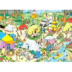 Jumbo Puzzle 1000 pièces : Jan Van Haasteren : Camping en forêt