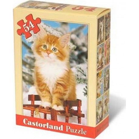 Castorland Puzzle 54 pièces Mini puzzle : Pause hivernale du chaton roux