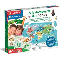 CLEMENTONI Puzzle et quiz : À la découverte du monde