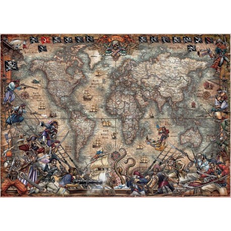 EDUCA Puzzle 2000 pièces : Carte des pirates