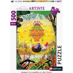 Nathan Puzzle 500 pièces : Collection artiste : Messager à la montgolfière, Alain Thomas