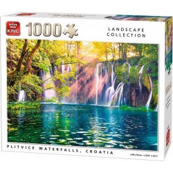 King Puzzles Puzzle 1000 pièces : Collection Landscape : Cascades de Plitvice, Croatie