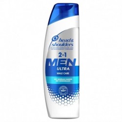 Head & Shoulders Shampooing Antipelliculaire + Soin 2 in 1 Men Ultra Male Care aux Minéraux Marins 255ml (lot de 4)