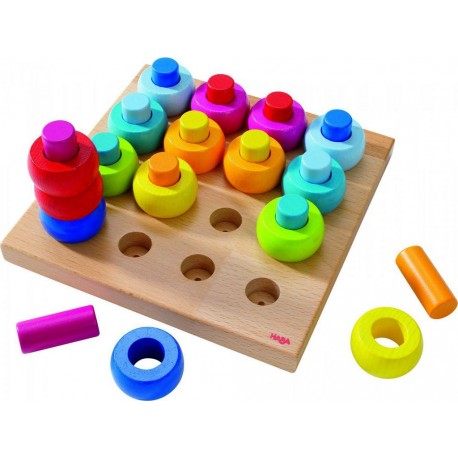 Haba Empilable en bois Anneaux multicolores