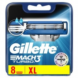 Gillette Mach3 Turbo Lames de Rasoir Authentiques pour Homme 8 Recharges XL