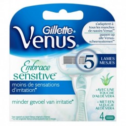 Gillette Venus Embrace Sensitive Lames de Rasoir pour Femme 4 Recharges