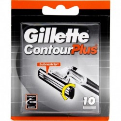 Gillette ContourPlus Lubrastrip Lames de Rasoir pour Homme 10 Recharges