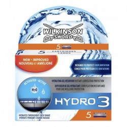 Wilkinson Sword Hydro 3 Activé H2O Lames de Rasoir pour Homme 5 Recharges