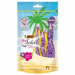 Bic Miss Soleil Colour Collection Special Edition par 7 Rasoirs Jetables pour Femme avec Vitamin E (lot de 3 soit 21 rasoirs)