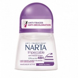 Narta Roll-on Anti-Transpirant Impeccable Efficacité 48h Fraîcheur Active 50ml (lot de 4)
