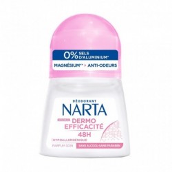 Narta Roll-on Déodorant Dermo Efficacité 48h Hypoallergénique Parfum Soin 50ml (lot de 4)