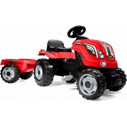 SMOBY Tracteur farmer rouge XL et sa remorque