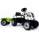 SMOBY Tracteur Farmer XL motif Noir Blanc Vert et sa remorque