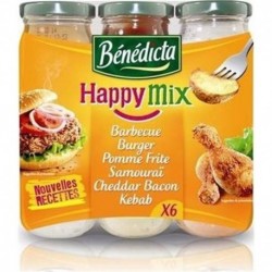 Bénédicta Happy Mix par 6 Sauces 515g (lot de 3 soit 18 pots)