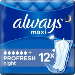 Always Serviettes hygiéniques PROFRESH Maxi Night x12