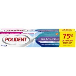 POLIDENT Fixatif Soin & Tolerance pour appareil dentaire 70g Hypoallergénique (lot de 4)