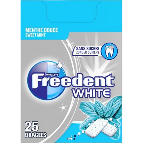 Freedent Dragées white menthe douce sans sucres x25 35g